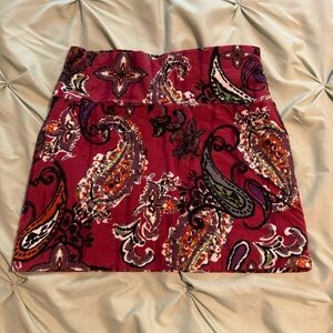 Body Central Paisley Mini Skirt